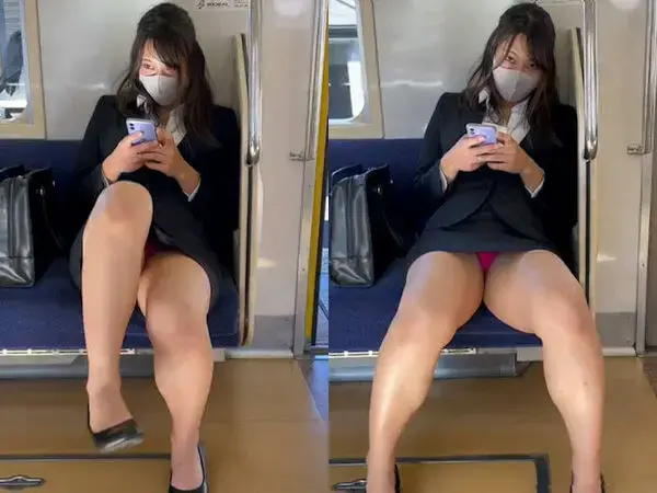 電車内でパンツが見えちゃってる女の子を盗撮したエロ画像！ 123 194114