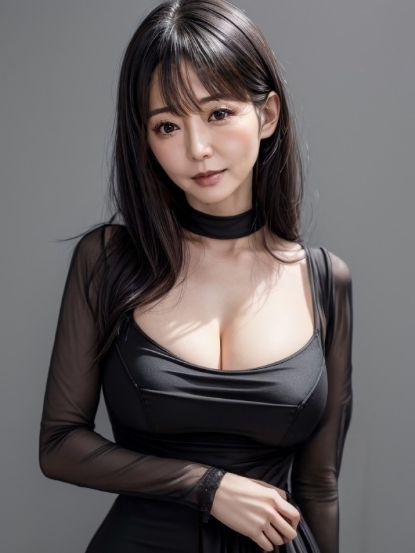 セクシーな衣装で胸の谷間の強調がエチエチな美人黒髪熟女さんのAIエロ画像 | エロ画像掲示板(まとめ) EROG-BBS 69 img 68517117bbd0e