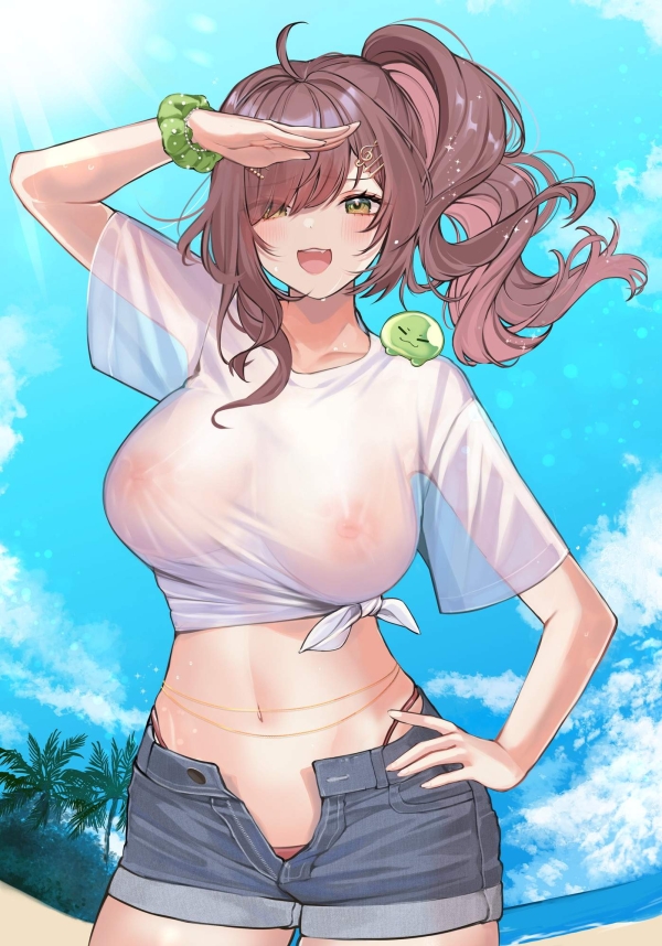 「今日暑すぎンだろ！」脚の付け根まで大胆に晒してるホットパンツ娘の画像♪ 3 img 689a9c3dbd84a