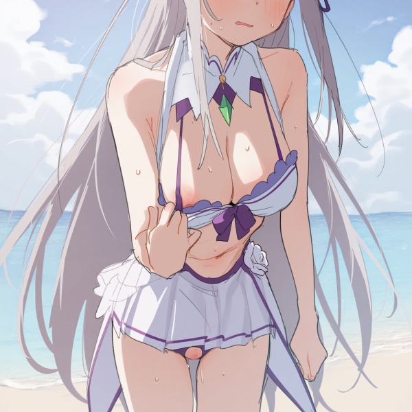 【画像】スケベな水着着てるエミリアのアナルを犯すエロ画像 | にじエロファンタジア 1 img 68b5a34132ad3