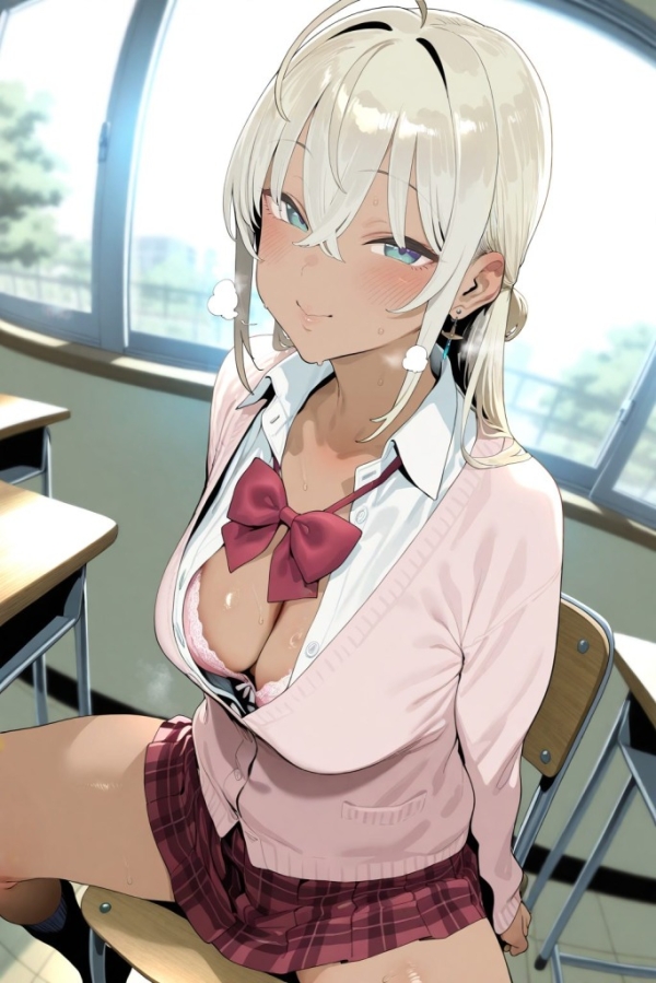 【二次エロ】金髪褐色ギャルと学校でえっちなことする | にじエロファンタジア 1 img 68b9431f3c146