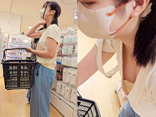 買い物胸チラ女子のエロ画像 100連発 - 性癖エロ画像　センギリ 63 img 68bc3a9d188e2