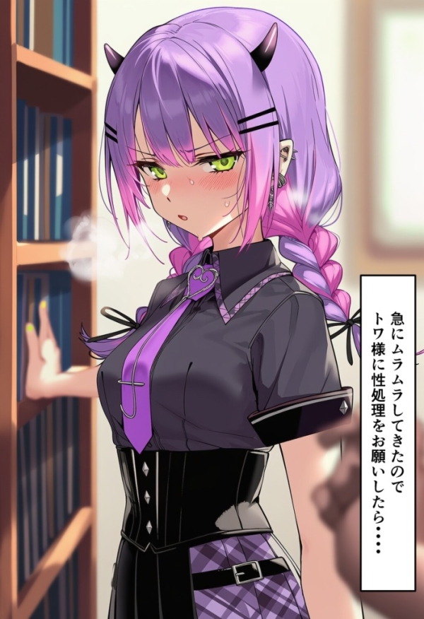 【画像】常闇トワに図書館で性処理してもらっちゃうエロ画像 | にじエロファンタジア 1 img 68c4e871560ca
