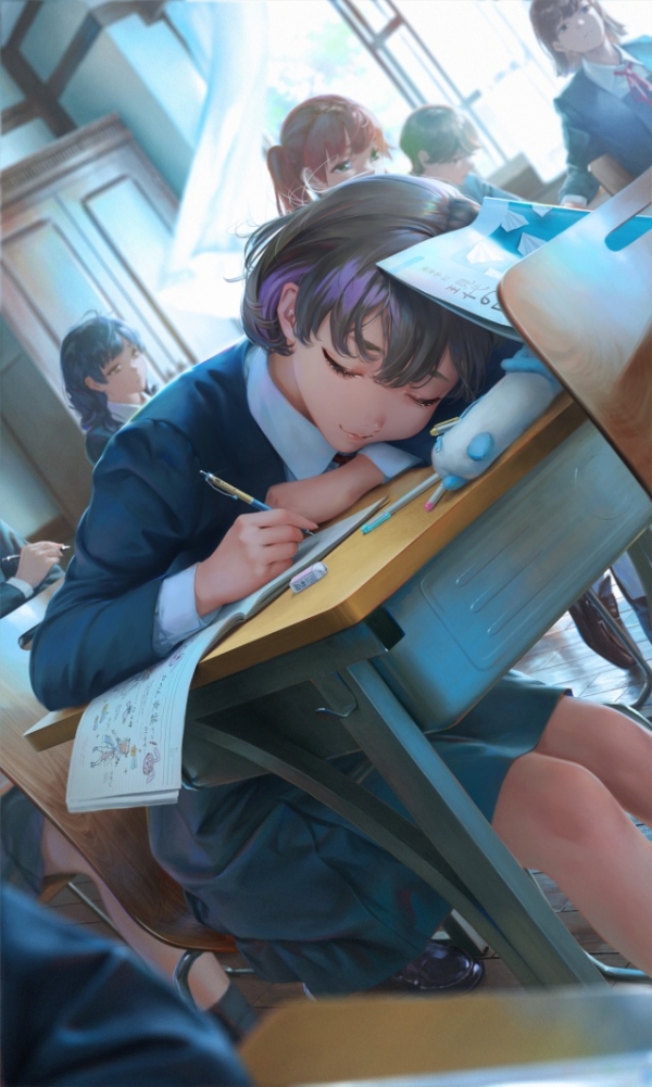 【二次】教室×女子、雰囲気がエモすぎて時が止まる画像集 | 二次萌エロ画像ブログ 5 img 69003bde64128