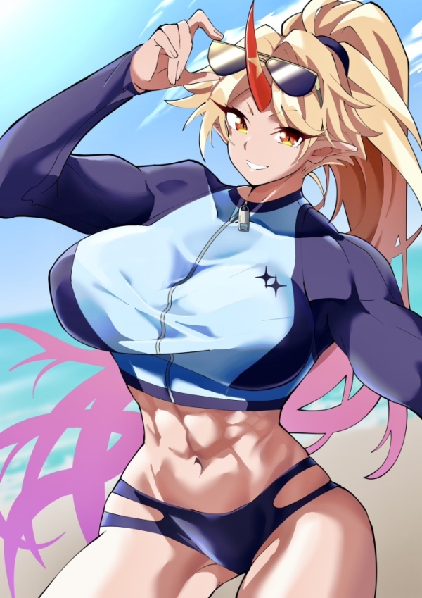 【二次】筋肉女子、この腕と腹筋は惚れるしかない件ｗ | 二次萌エロ画像ブログ 3 img 696ef9d2a6593