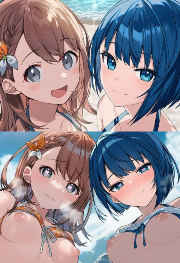 【プロセカ/エロ】みのり&遥とビーチで3P♥ | にじエロファンタジア 1 img 69ea5a4257aa2