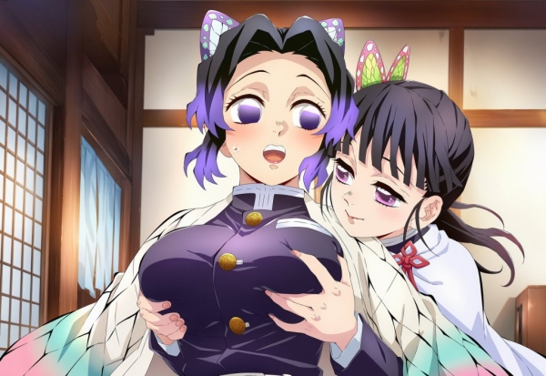 【画像】栗花落カナヲが胡蝶しのぶのおっぱい揉みまくってるエロ画像 | にじエロファンタジア 7 img 69f4ae012dbcf